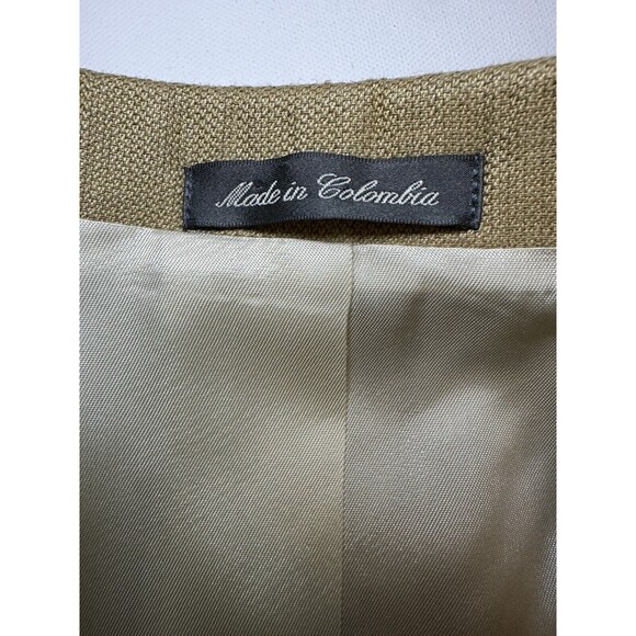 Oscar De La Renta Silk Wool Blend Tan Blazer Sport Jacket Lined Men's 42R - Picture 5 of 12